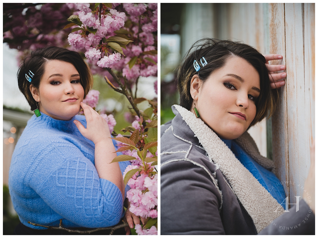 Romantic Colors for Floral Senior Portraits | Cute Outfit Ideas for Senior Photos | Photographed by the Best Tacoma Senior Photographer Amanda Howse Photography