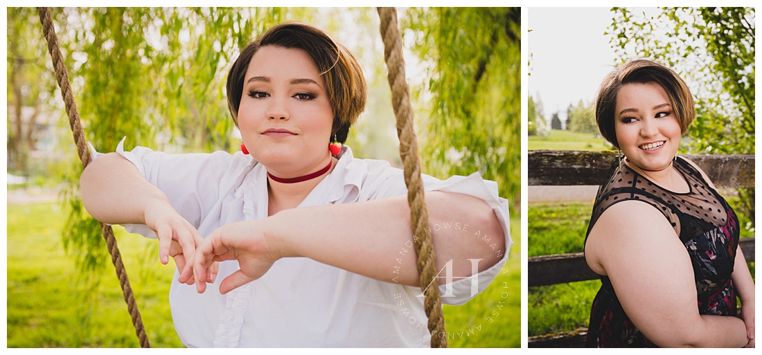 Rope Swing Photos | The Best Tacoma Locations for Senior Portraits, Spring Portrait Ideas | Photographed by the Best Tacoma Senior Photographer Amanda Howse Photography