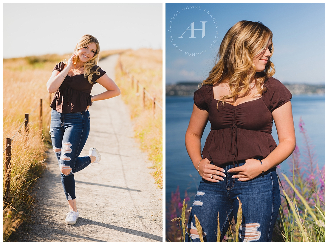 Senior Portraits by the Water in Tacoma | Dune Peninsula | Photographed by the Best Tacoma Senior Portrait Photographer Amanda Howse Photography