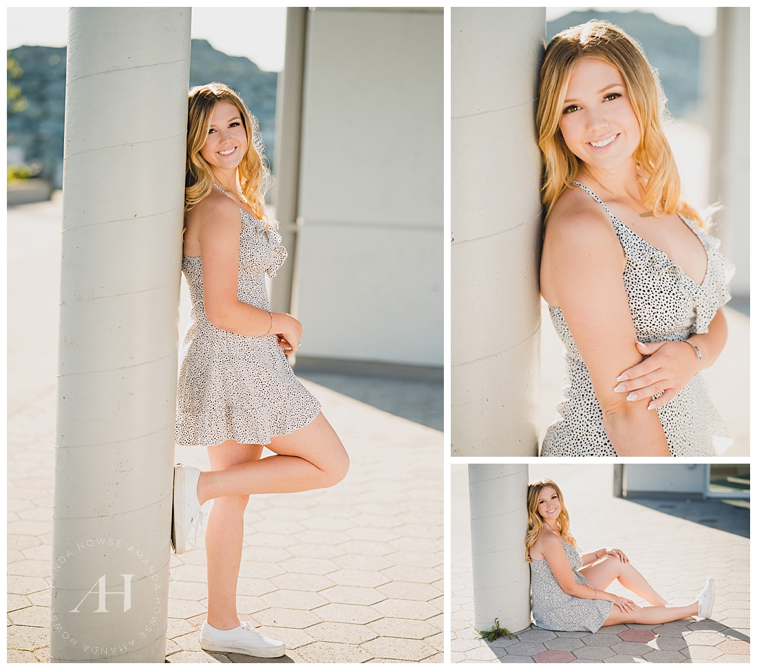 Dune Peninsula Senior Portraits for High School Girls | How to Style a Dress and Sneakers | Photographed by the Best Tacoma Senior Portrait Photographer Amanda Howse Photography