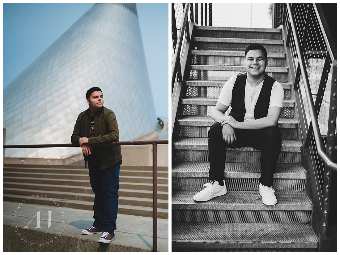 Tacoma Museum of Glass Senior Portraits | Morning Portrait Sessions, What to Wear for Senior Photos | Photographed by the Best Tacoma Senior Photographer Amanda Howse Photography