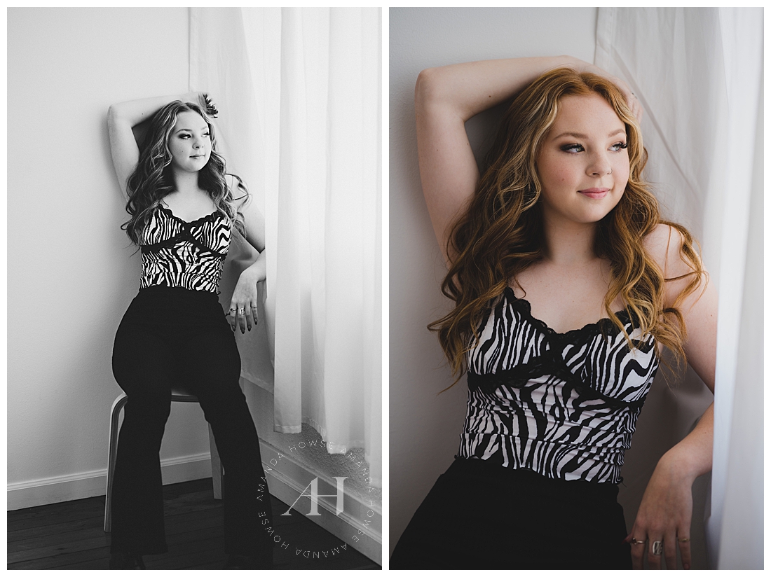 Senior Portraits with 90s Style | Studio Portraits in Tacoma  | Photographed by the Best Tacoma Senior Portrait Photographer Amanda Howse Photography