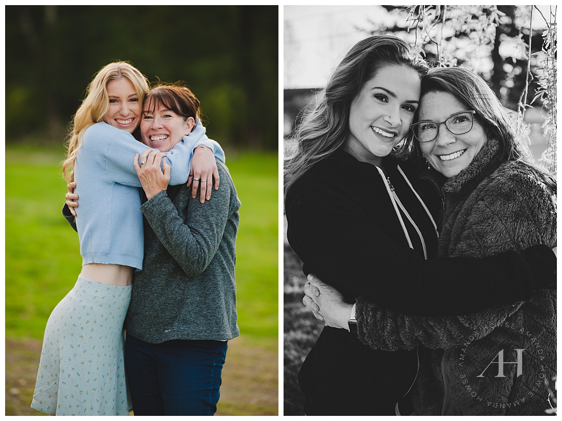 Fun Portraits of High School Senior Girls with Their Moms | Photographed by the Best Tacoma Senior Portrait Photographer Amanda Howse Photography 