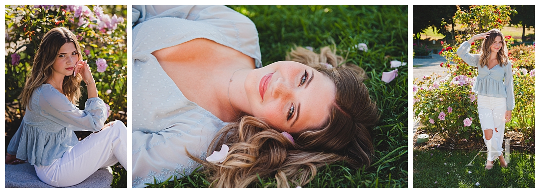 Summer Senior Portraits | How to Wear White Jeans, Summer Senior Portraits, Hair and Makeup Ideas for Senior Girls | Photographed by Tacoma's Best Senior Photographer Amanda Howse Photography