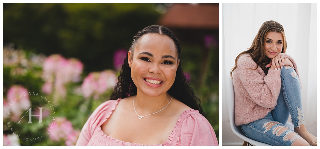 Cute Outfit Ideas for Indoor/Outdoor Senior Portraits | Color Theory and Photography | Photographed by the Best Tacoma Senior Photographer Amanda Howse Photography