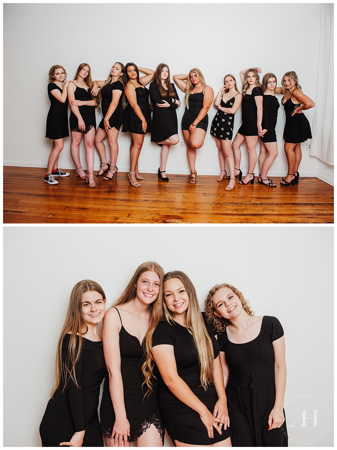 AHP Model Team in Little Black Dresses | How to Style Portrait Sessions for Groups | AHP Model Team | Photographed by the Best Tacoma Senior Photographer Amanda Howse Photography 