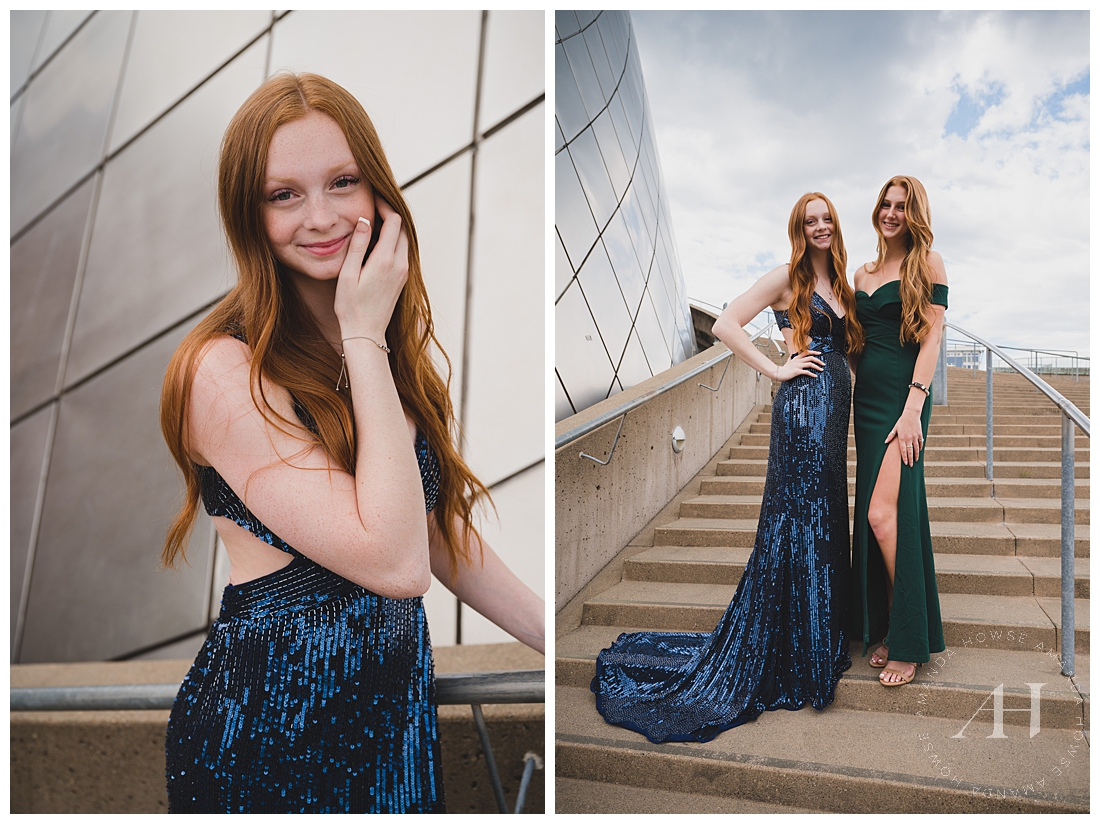 Prom Portraits on the MOG Stairs | AHP Model Team | Photographed by the Best Tacoma Senior Photographer Amanda Howse Photography 