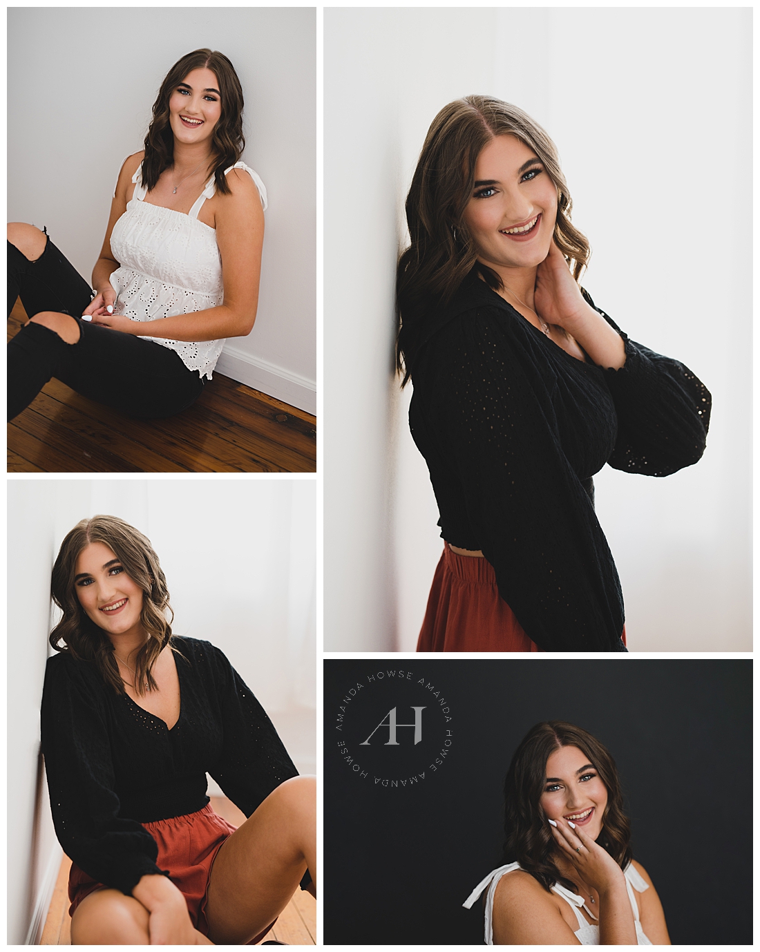 Studio 253 Senior Portraits with Simple Backgrounds | What to Wear for Indoor Senior Portraits | Photographed by the Best Tacoma Senior Photographer Amanda Howse Photography