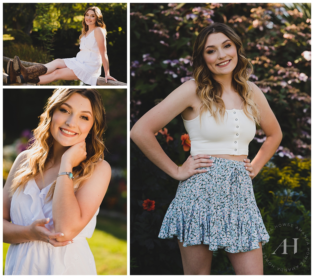 Point Defiance Rose Garden Senior Portraits | How to Style a Crop Top and Skirt | Photographed by the Best Tacoma Senior Photographer Amanda Howse Photography