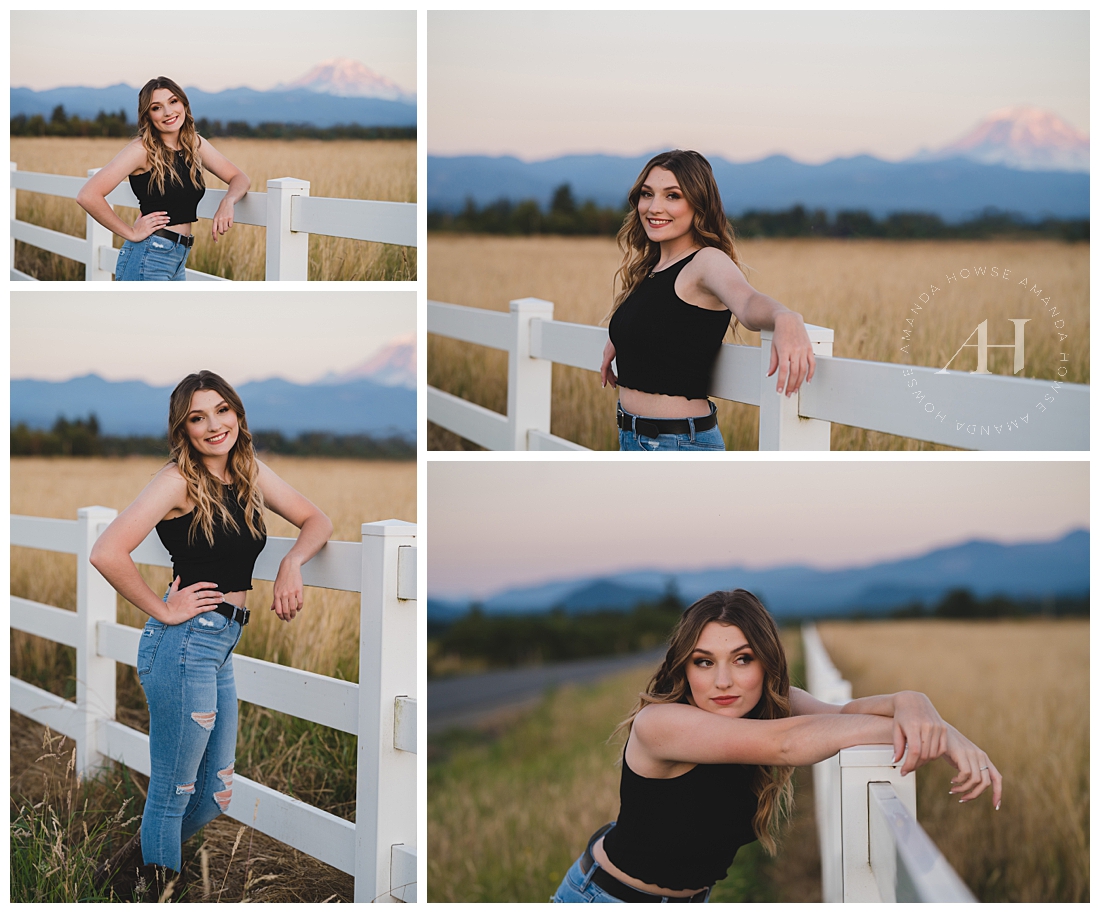 Rustic Senior Portraits with White Picket Fence | Photographed by the Best Tacoma Senior Photographer Amanda Howse Photography