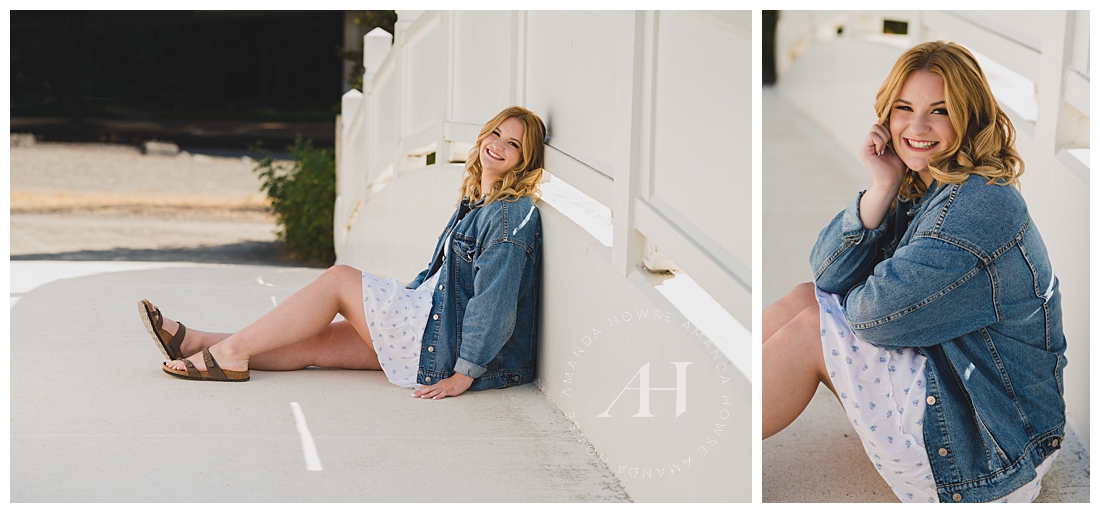 How to Wear a Jean Jacket with Summer Dresses for Senior Photographs | Styling Tips and Tricks from a Pro | Photographed by the Best Tacoma Senior Photographer Amanda Howse Photography