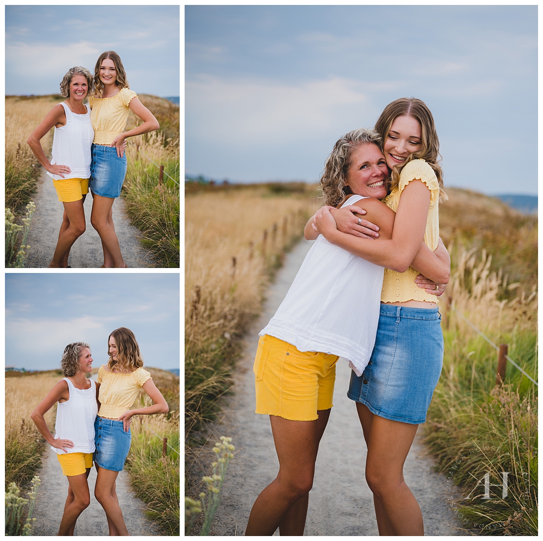 Mother-Daughter Senior Portrait Moment | Cute Family Photo Inspiration, Mother and Daughter by Waterfront | Photographed by the Best Tacoma Senior Photographer Amanda Howse Photography