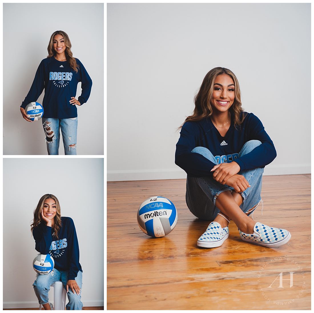 Volleyball Themed Senior Portraits | Tacoma Studio Photography, Styling Blue-Checkard Vans | Photographed by the Best Tacoma Senior Photographer Amanda Howse Photography