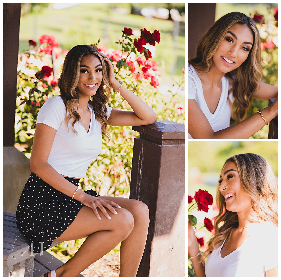 Blooming Flowers for Senior Portraits in a Garden | Cute Poses for Senior Girls | Photographed by the Best Tacoma Senior Photographer Amanda Howse Photography