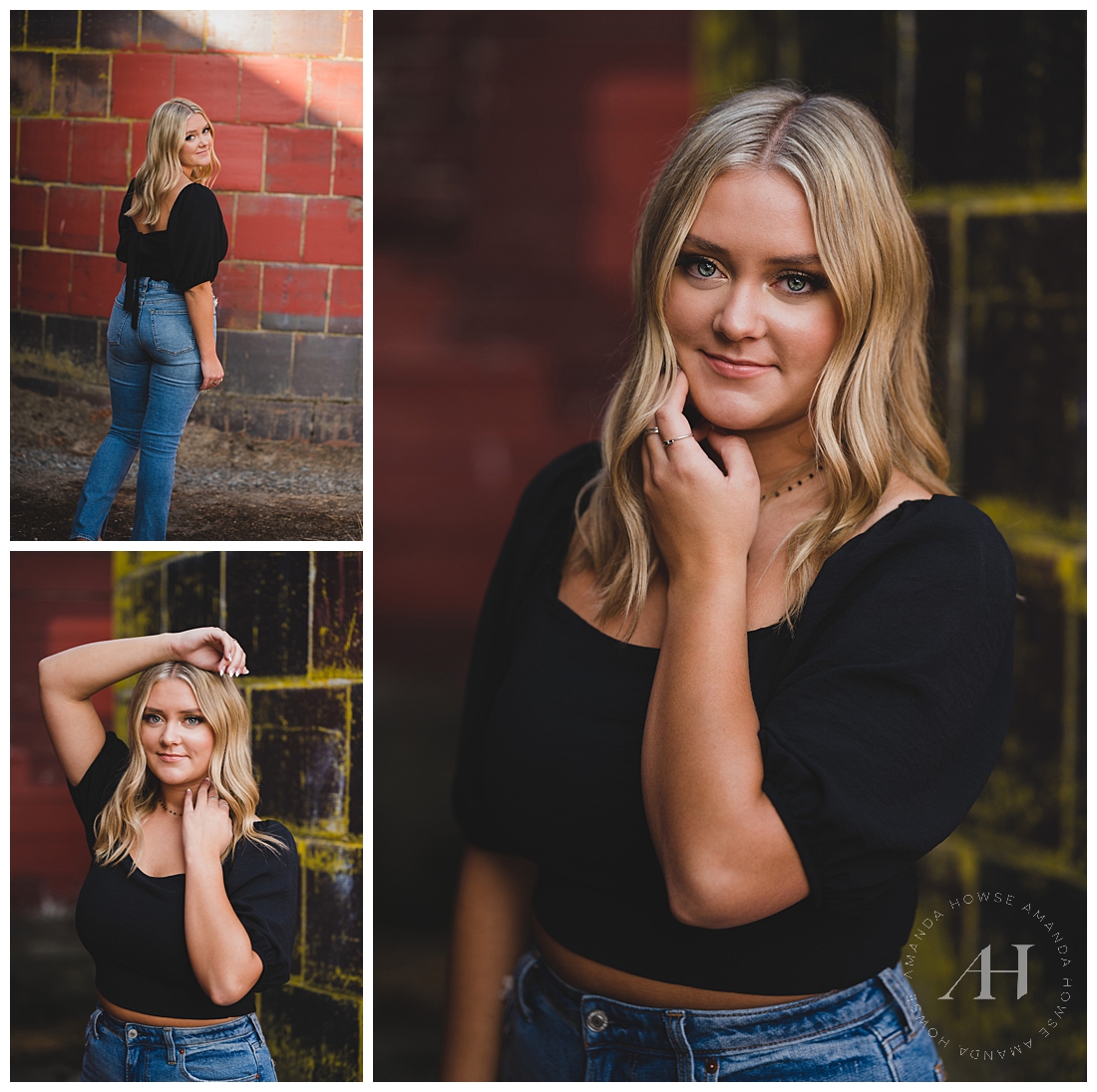 Rustic Senior Photos with Red Barn Backdrop | Cute Outfit Inspo for High School Seniors | Photographed by the Best Tacoma Senior Photographer Amanda Howse Photography