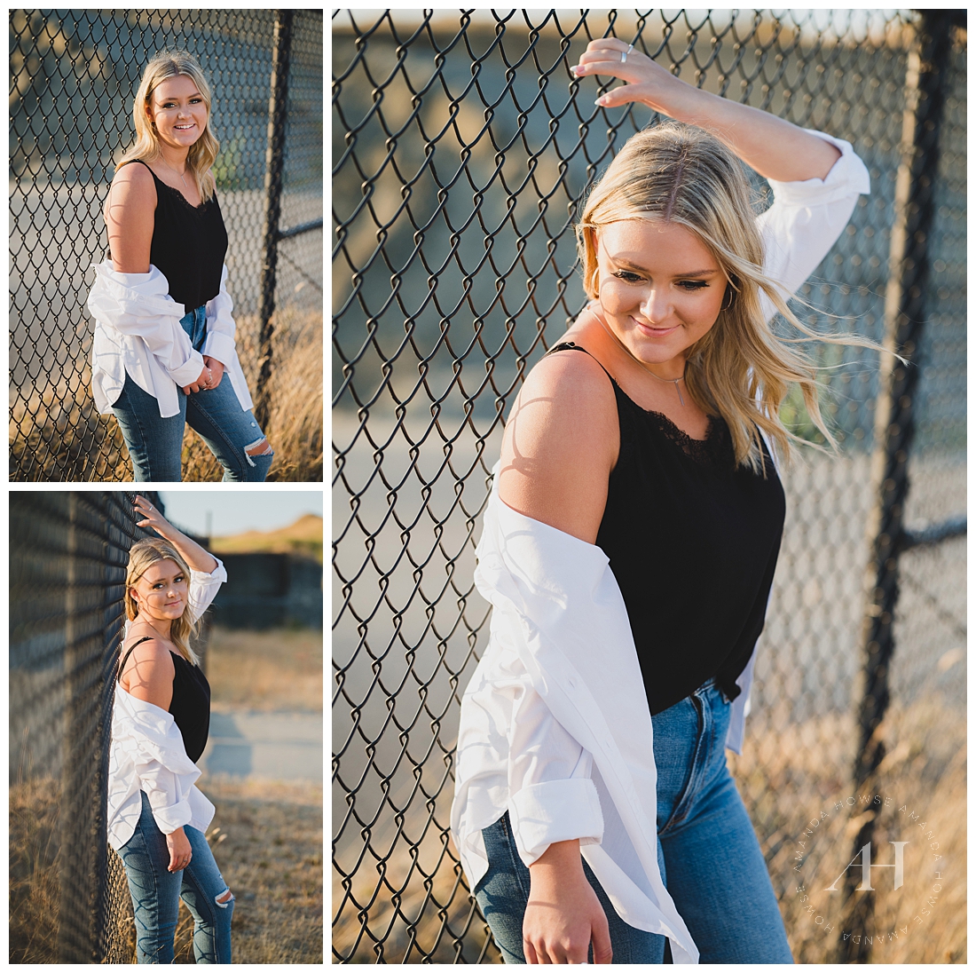 B&W Style Guide for Senior Portraits | Amazing Outfit Ideas for Summer, White Button Up and Jeans | Photographed by the Best Tacoma Senior Photographer Amanda Howse Photography