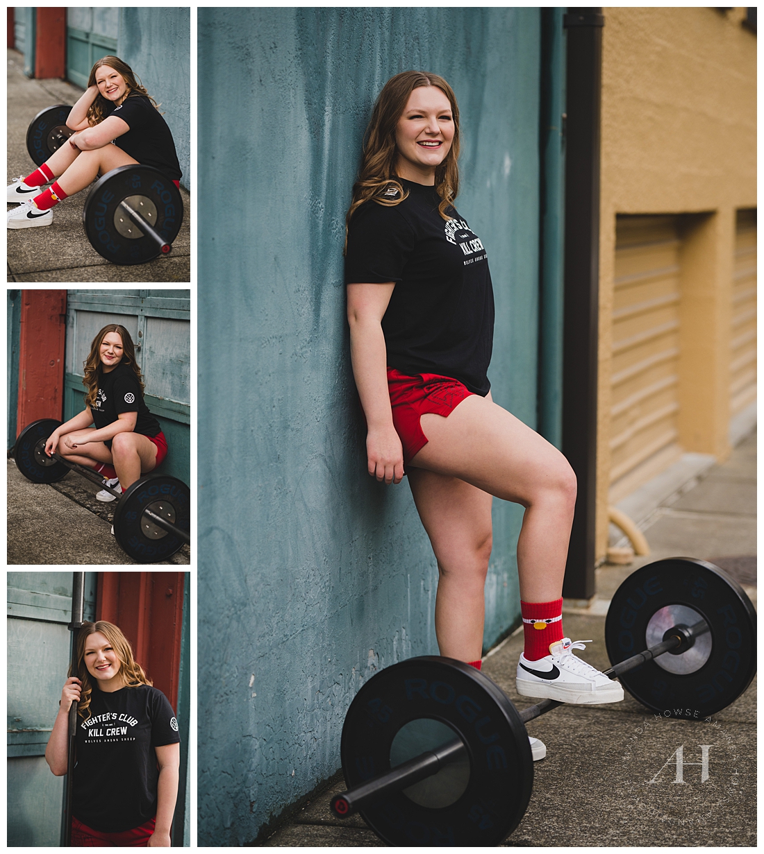 Weightlifting Senior Girl | Opera Alley Tacoma, Female Powerlifting | Photographed by the Best Tacoma Senior Photographer Amanda Howse Photography