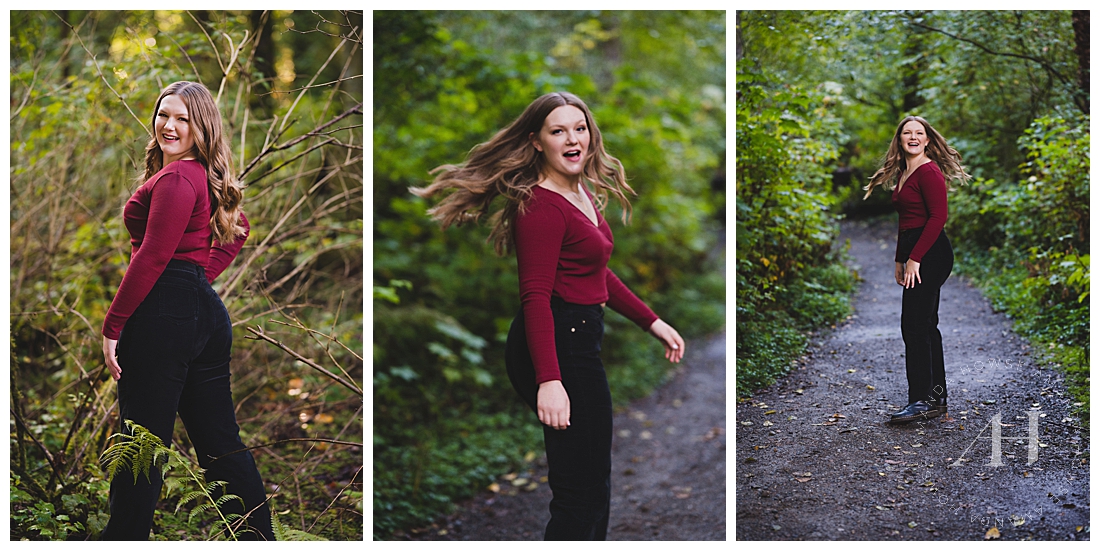 Forest Themed Senior Photoshoot | 2022 Seniors, Cold Weather Portraits | Photographed by the Best Tacoma Senior Photographer Amanda Howse Photography