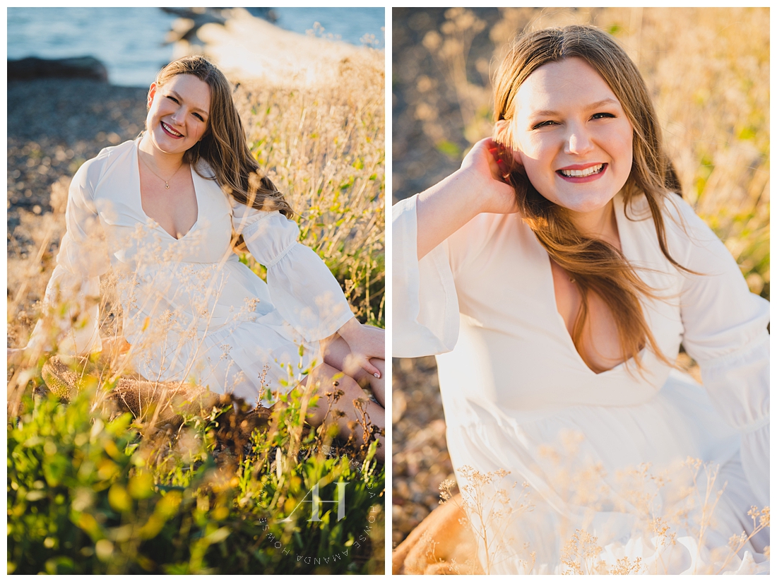 Golden Hour at Browns Park | Rustic Outdoor Senior Portraits by Water | Photographed by the Best Tacoma Senior Photographer Amanda Howse Photography