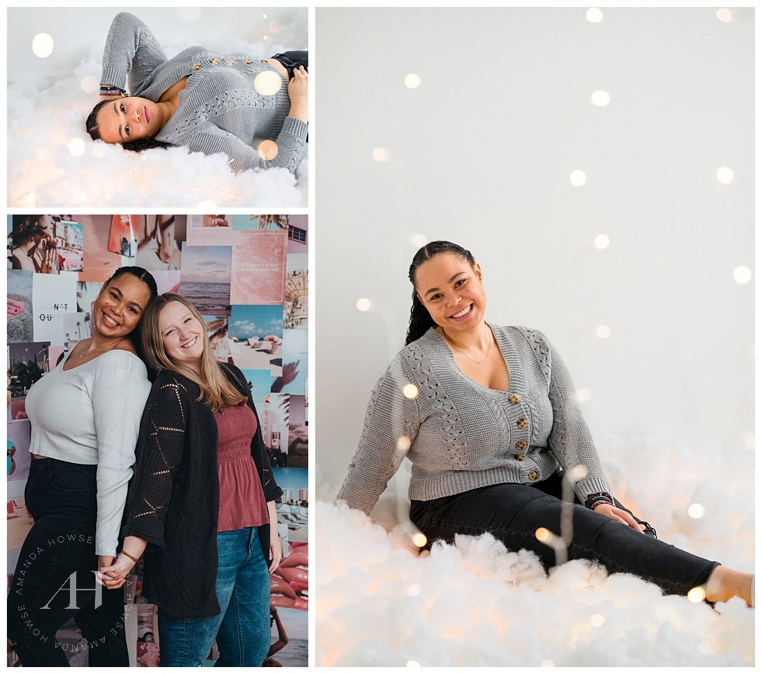 Lights-Themed Studio Shoot | AHP 2022 Model Team | Photographed by the Best Tacoma Senior Portrait Photographer Amanda Howse Photography