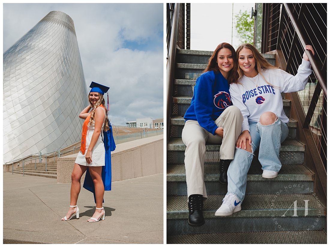 Tacoma Museum of Glass Graduation Mini Session | BFF Gap and Gown Shoot, High School Graduation Pics | Photographed by the Best Tacoma Washington Senior Photographer Amanda Howse Photography