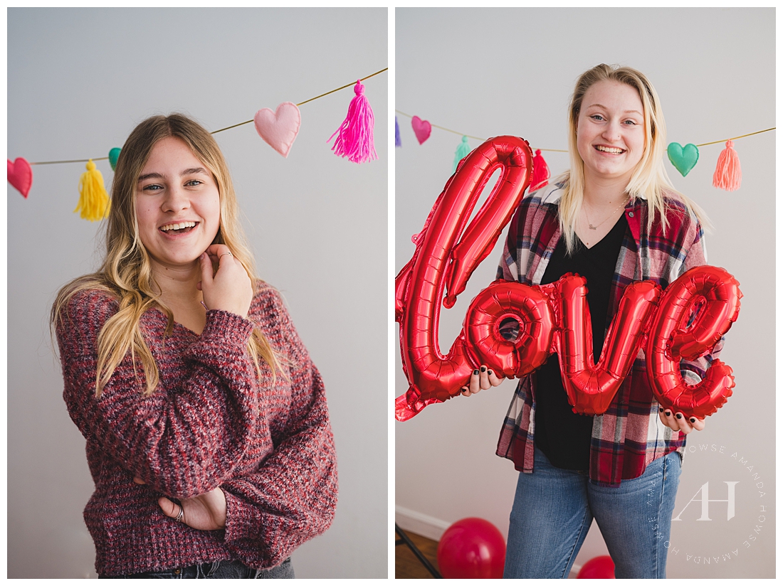 Love-Themed Portraits with Balloons | Photographed by the Best Tacoma Senior Portrait Photographer Amanda Howse Photography