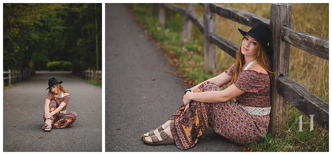 Country Senior Photos on Long Paved Roadside | Ideas For Senior Girls | Photographed by the Best Tacoma Senior Photographer Amanda Howse Photography
