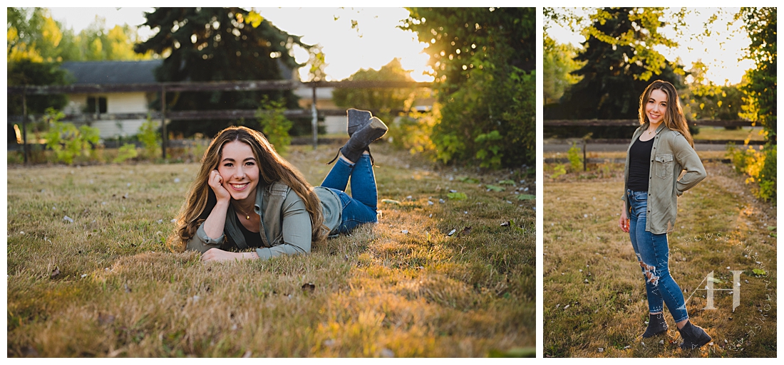 Cozy Country Senior Photos | Cute Poses for Summer Photoshoots, PNW Summertime | Photographed by the Best Tacoma Senior Photographer Amanda Howse Photography