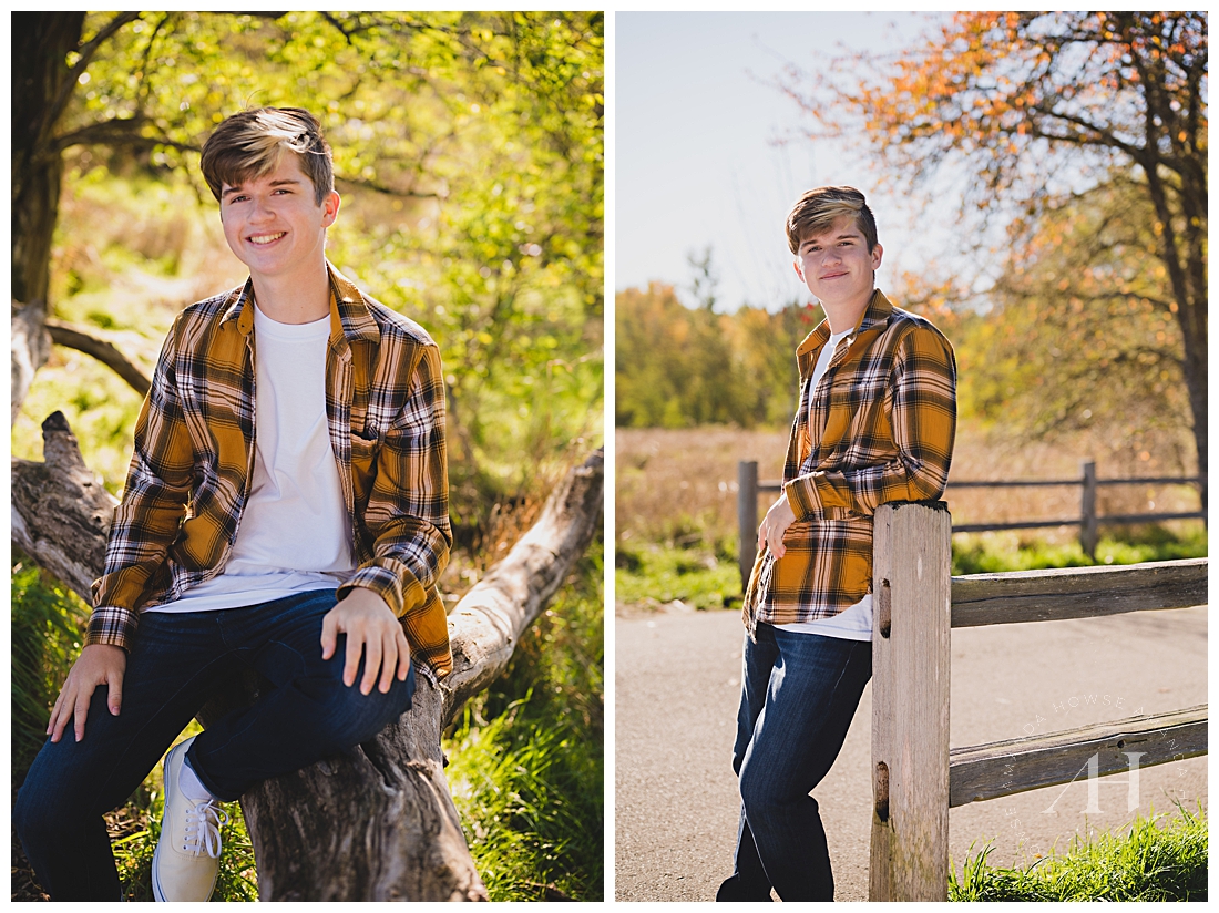 Puyallup High School Senior Portraits | Outdoor Fall Senior Session, Flannel and Ripped Jeans | Photographed by the Best Tacoma Washington Senior Photographer Amanda Howse Photography