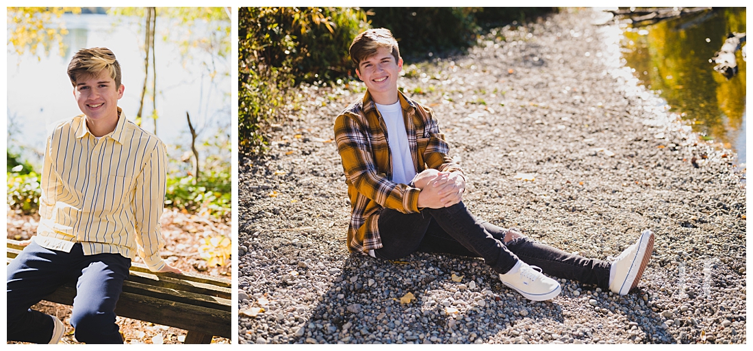 Outfit Ideas For Senior Guys | Striped Button-Up and Slacks, Vans and Ripped Jeans, Open Flannel | Photographed by the Best Tacoma Washington Senior Photographer Amanda Howse Photography