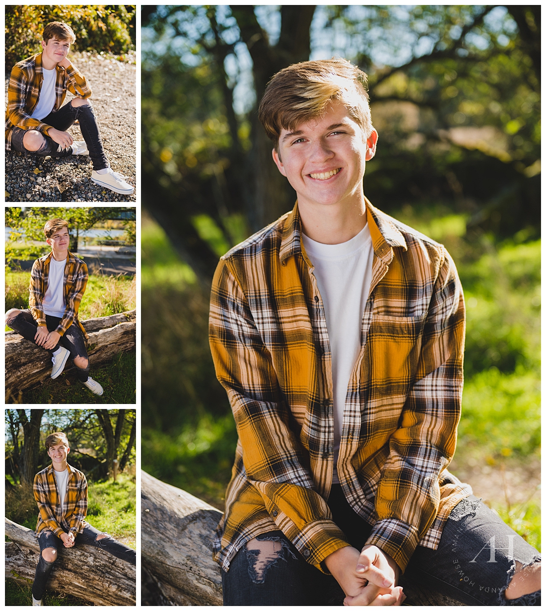 Cool Ideas For Senior Guys | Outdoor Photo Session in Fall, Puyallup Washington | Photographed by the Best Tacoma Washington Senior Photographer Amanda Howse Photography
