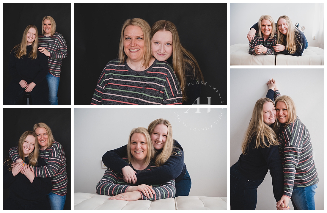 Mother's Day Themed Studio Shoot | Striped Shirt Outfit for Moms | Photographed by the Best Tacoma Washington Senior Photographer Amanda Howse Photography