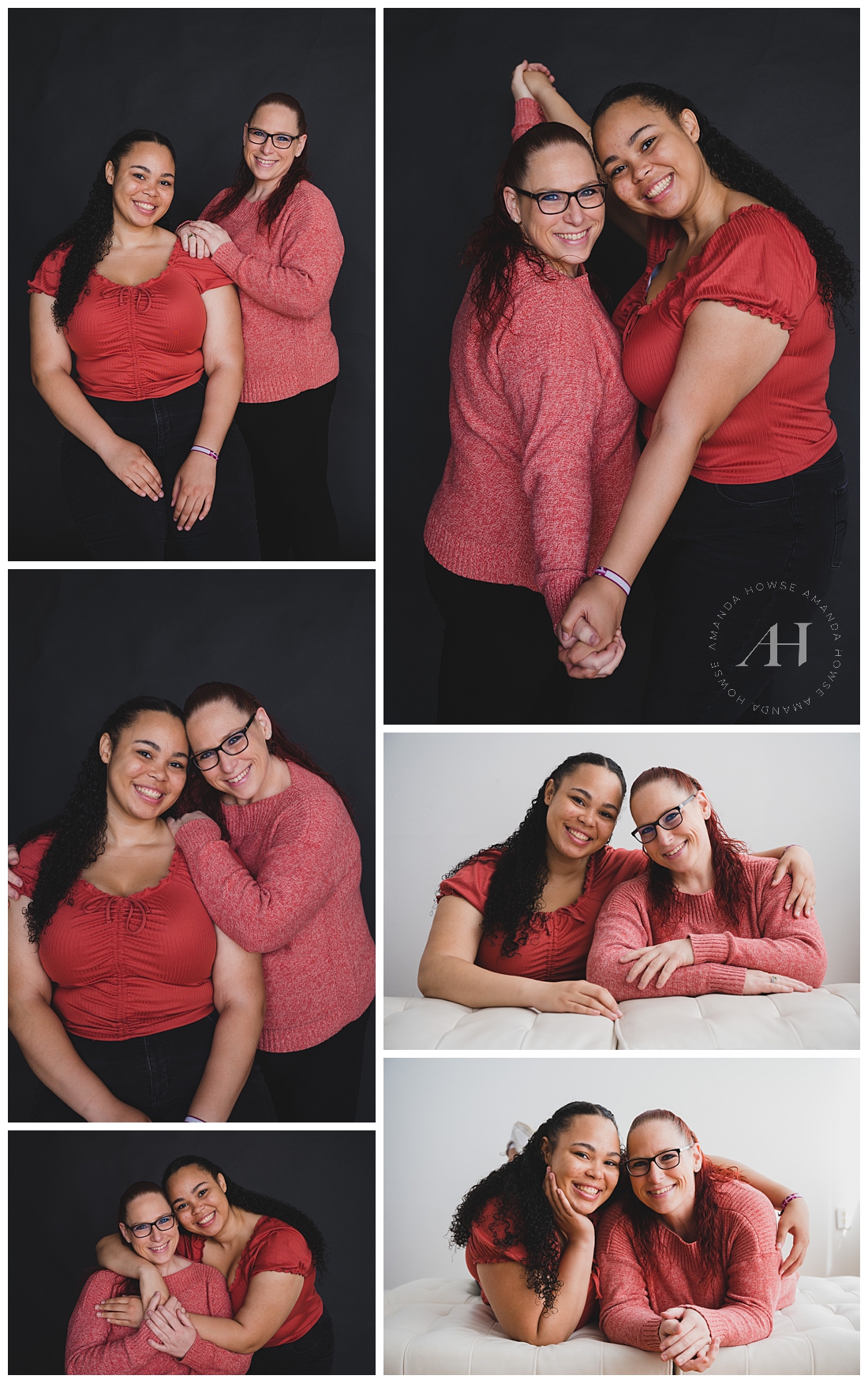 Mini-Me Photoshoot with Mom and High School Daughter | Matching Red Tops and Black Jean Outfits | Photographed by the Best Tacoma Washington Senior Photographer Amanda Howse Photography