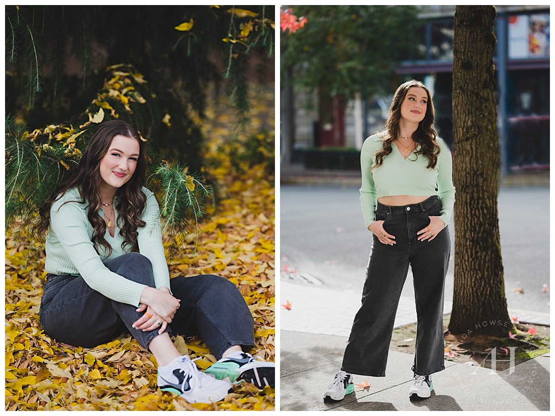 Fun Fall Photoshoot in Theatre District | Tacoma, Washington Senior Photos | Photographed by the Best Tacoma, Washington Senior Photographer Amanda Howse Photography