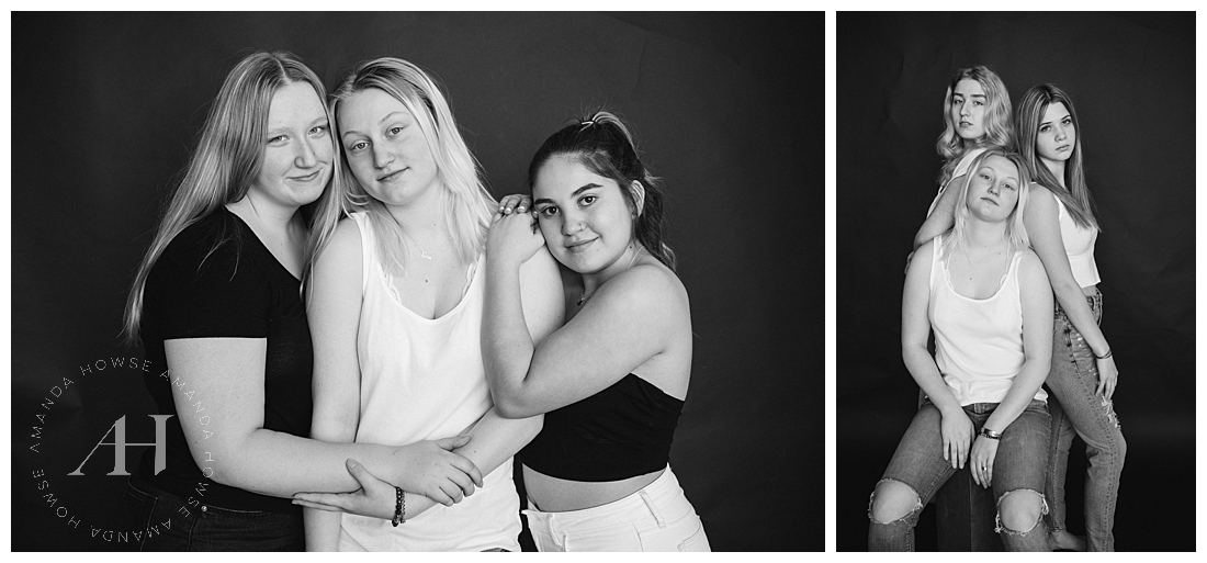 Black and White Model Team Photos For Project Beauty 2022 | Powerful Photos For Senior Girls | Photographed by the Best Tacoma, Washington Senior Photographer Amanda Howse Photography