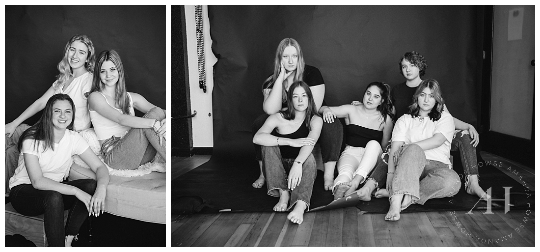 High School Senior Girls Posing Together for Project Beauty | What to Wear for Project Beauty Campaign, Pose Ideas for Senior Girls, Barefoot Studio Portraits | Photographed by the Best Tacoma, Washington Senior Photographer Amanda Howse Photography