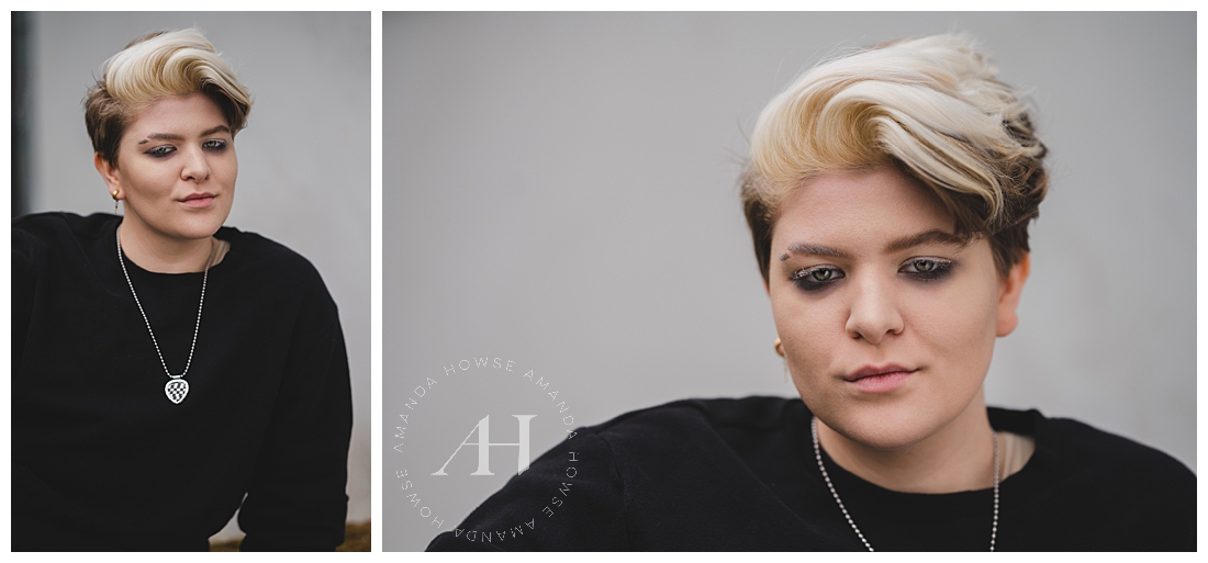Grunge Hair and Makeup Close-Up Portraits | PNW Rocker Senior Session | Photographed by the Best Tacoma, Washington Senior Photographer Amanda Howse Photography