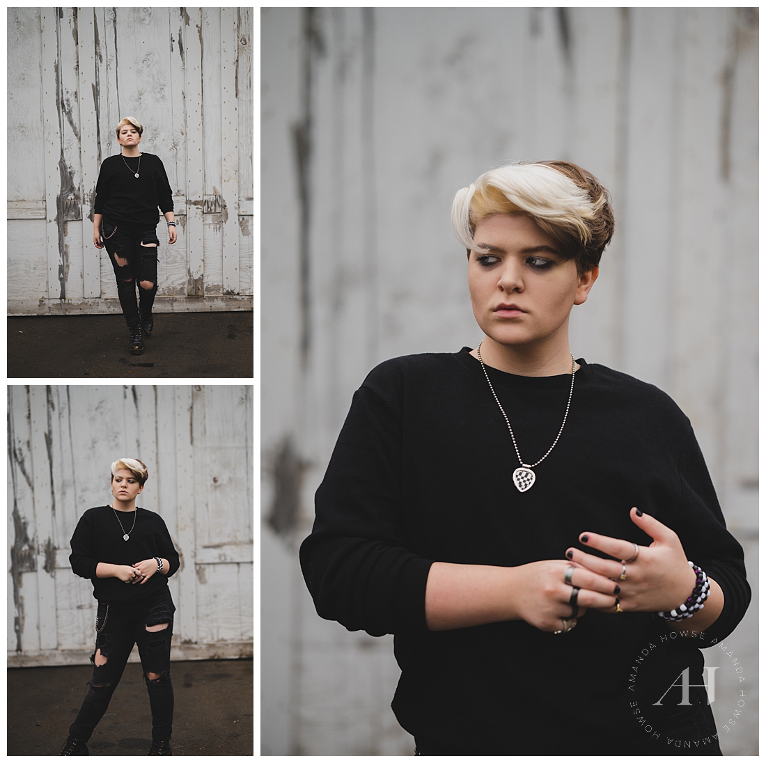 B&W Edgy Senior Portraits with Industrial Background | Photographed by the Best Tacoma, Washington Senior Photographer Amanda Howse Photography