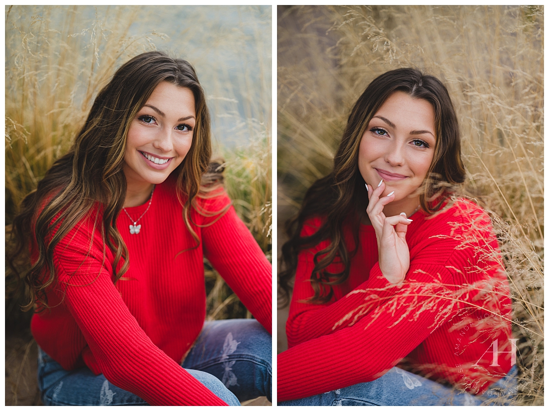 Rustic Senior Portraits in Dried Grass Field | Lake Tapps High School Portraits | Photographed by the Best Tacoma, Washington Senior Photographer Amanda Howse Photography