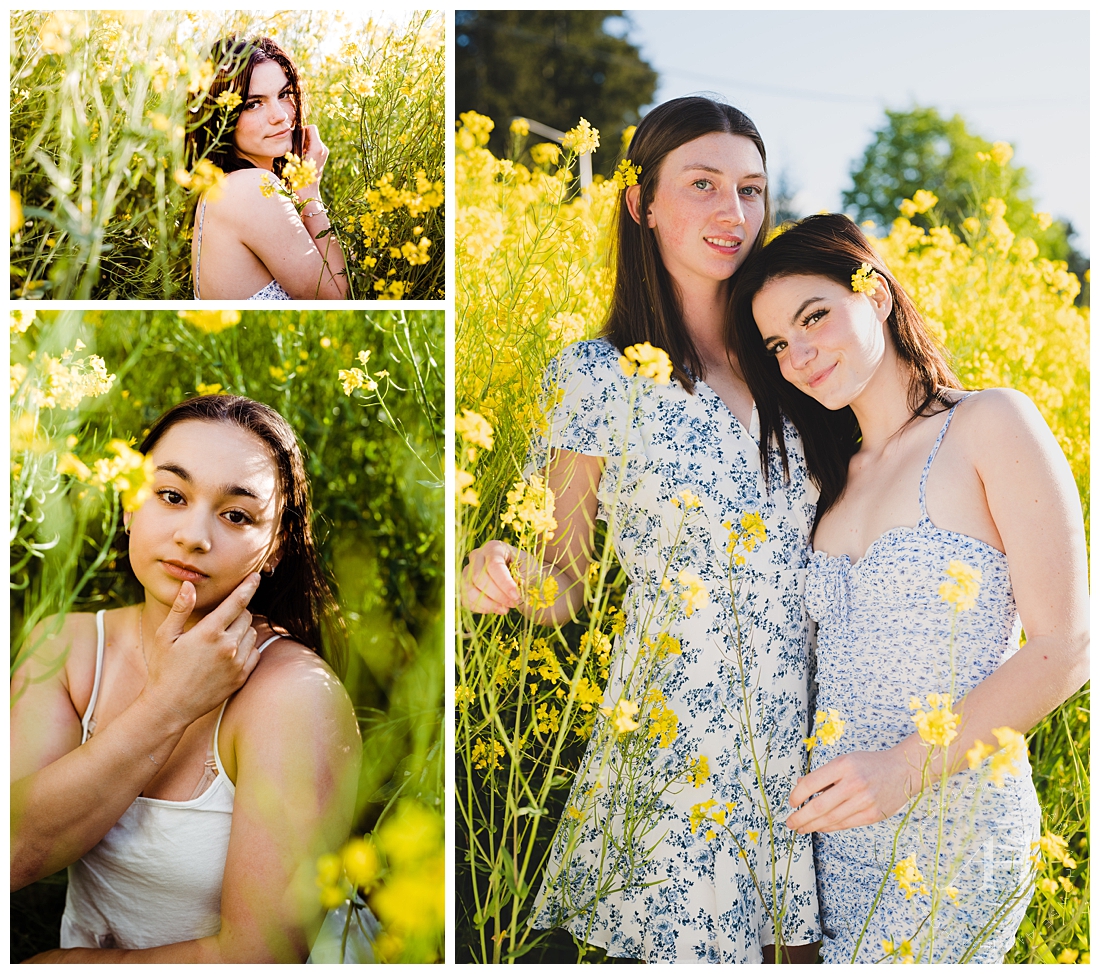Class of 2023 Spring Photoshoot with Tall Yellow Flowers | PNW Spring Photoshoot Ideas | Photographed by the Best Tacoma, Washington Senior Photographer Amanda Howse Photography