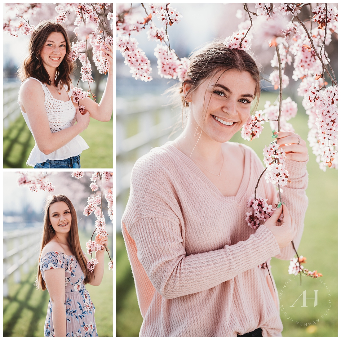 Posing with the Cherry Blossom Trees | Model Team Shoot, Spring is in the Air | Photographed by the Best Tacoma, Washington Senior Photographer Amanda Howse Photography