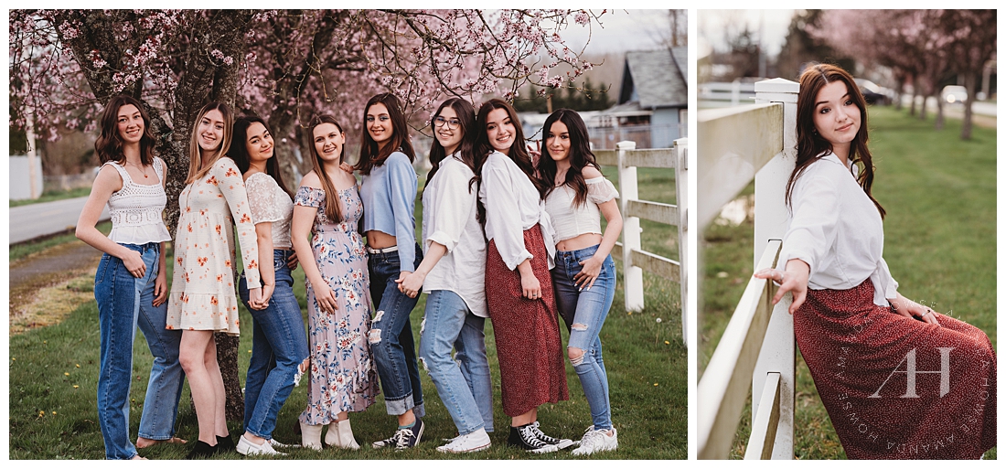 Spring Flowers Group Shoot with AHP Model Team | Cute Washington Model Team Group Photos | Photographed by the Best Tacoma, Washington Senior Photographer Amanda Howse Photography