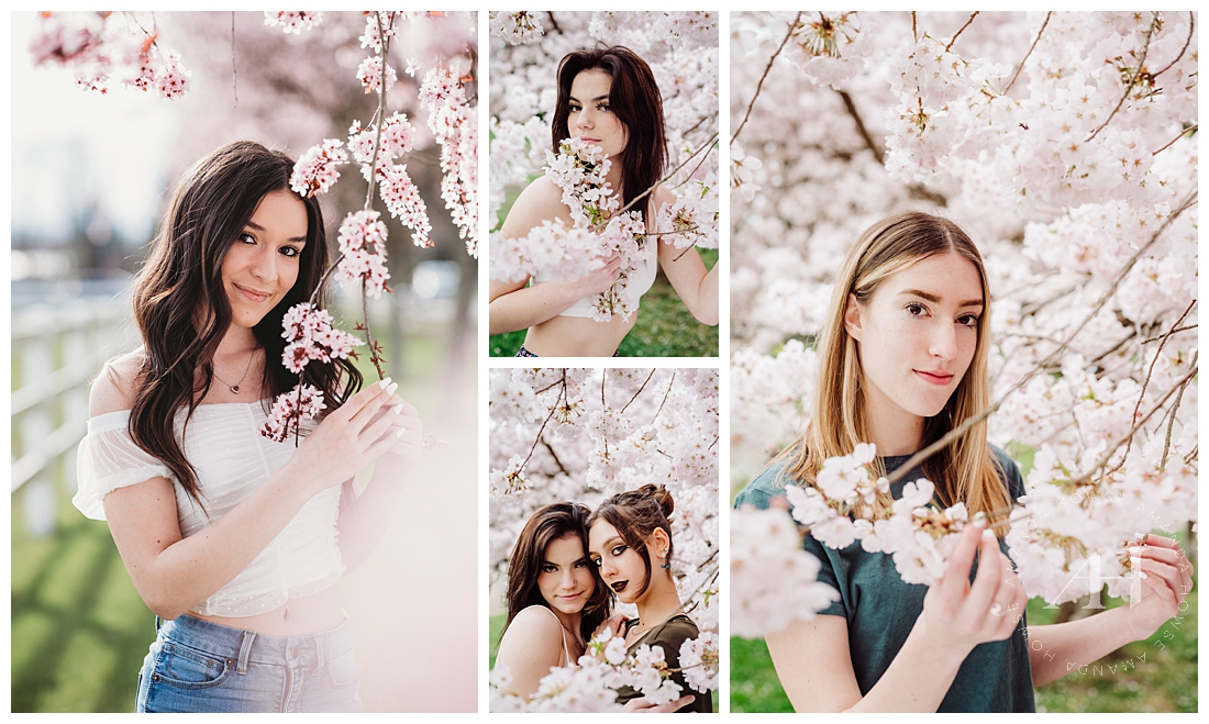 Class of 2023 Model Team Spring photoshoot | Cherry Blossom Season in the PNW | Photographed by the Best Tacoma, Washington Senior Photographer Amanda Howse Photography