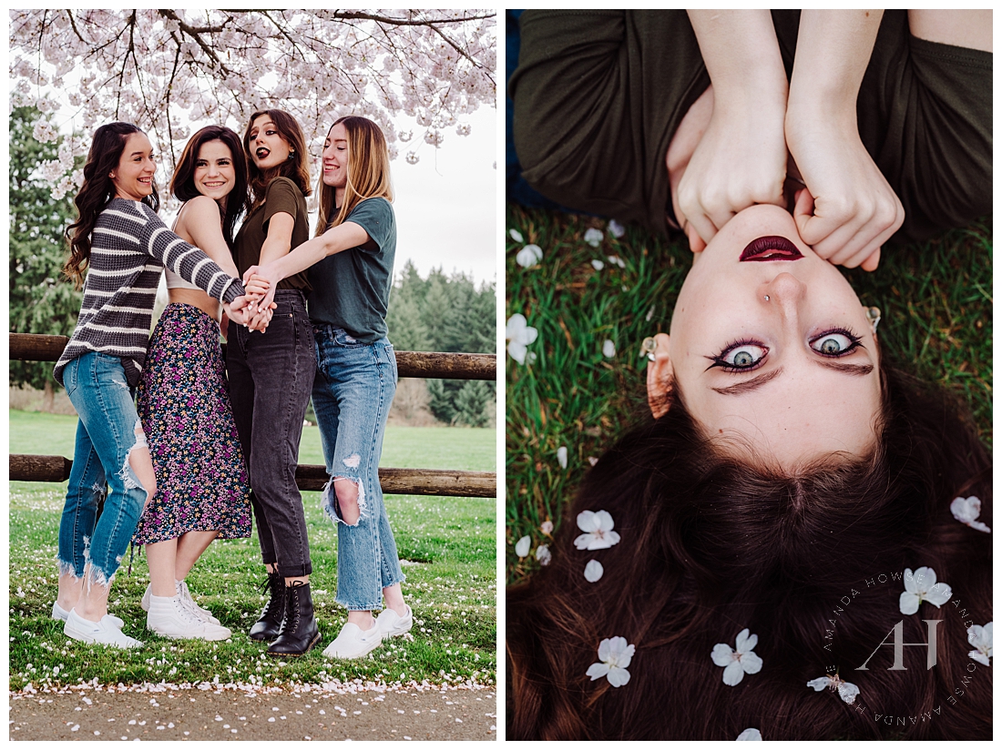AHP Model Team 2023 Group Shots | Cute Ideas For Group Portraits with Senior Girls, Artsy Makeup Ideas for Spring Flowers | Photographed by the Best Tacoma, Washington Senior Photographer Amanda Howse Photography