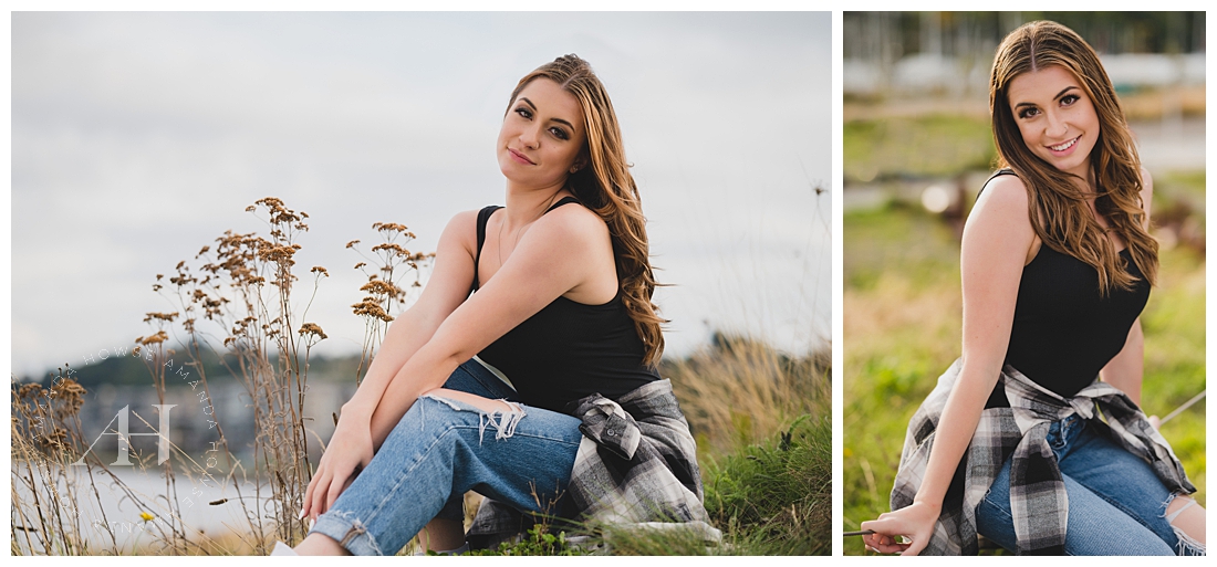 Fall Senior Photos in the PNW | Flannel and Converse Outfit Ideas For High School Girls | Photographed by the Best Tacoma, Washington Senior Photographer Amanda Howse Photography