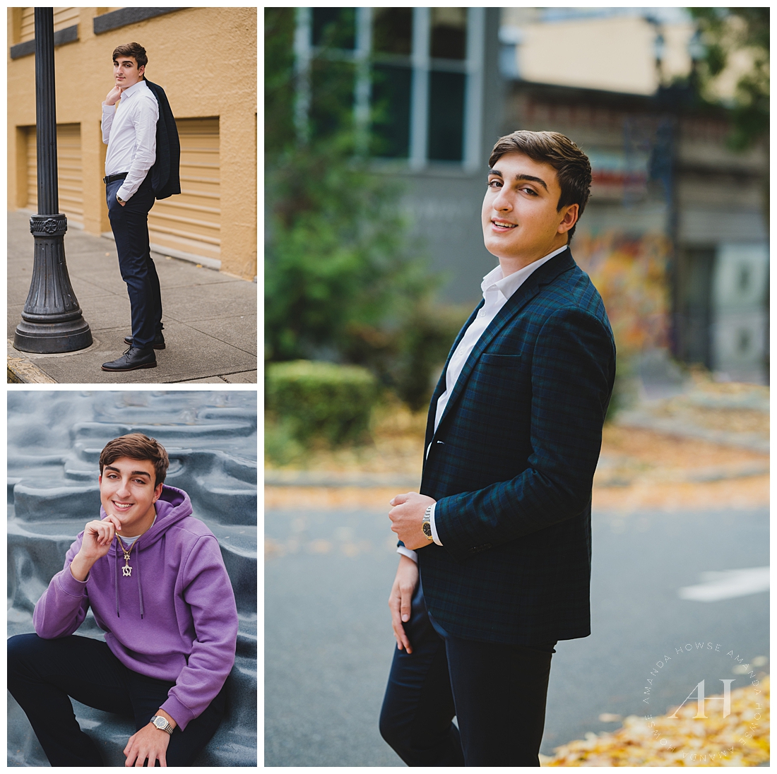 PNW High School Guy Portrait Session | Best Outfit Ideas For Senior Photos For Guys | Photographed by the Best Tacoma, Washington Senior Photographer Amanda Howse Photography