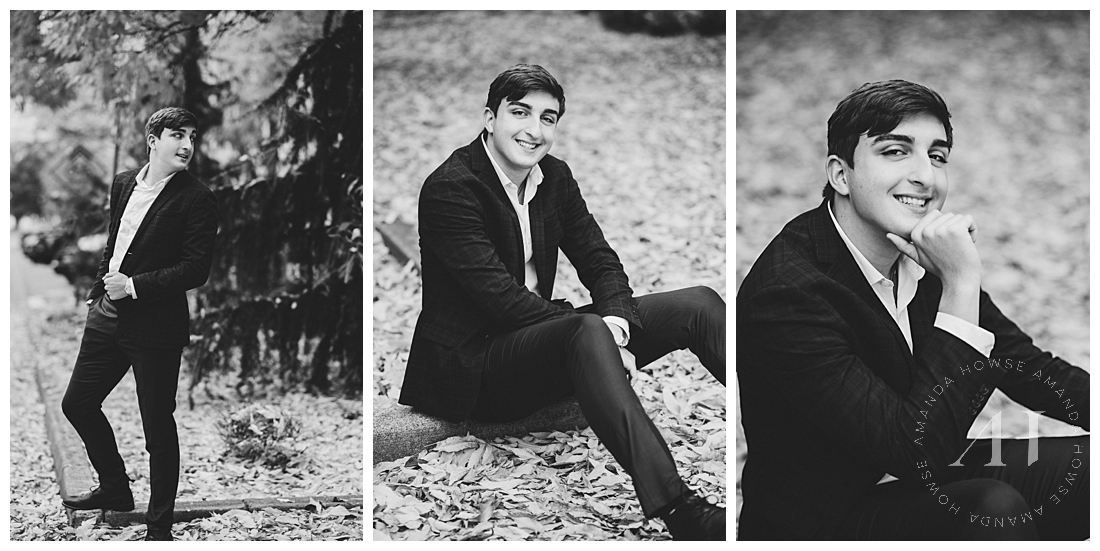 Guy Senior Portraits in Black and White | Tacoma, Washington Senior Photo Locations | Photographed by the Best Tacoma, Washington Senior Photographer Amanda Howse Photography