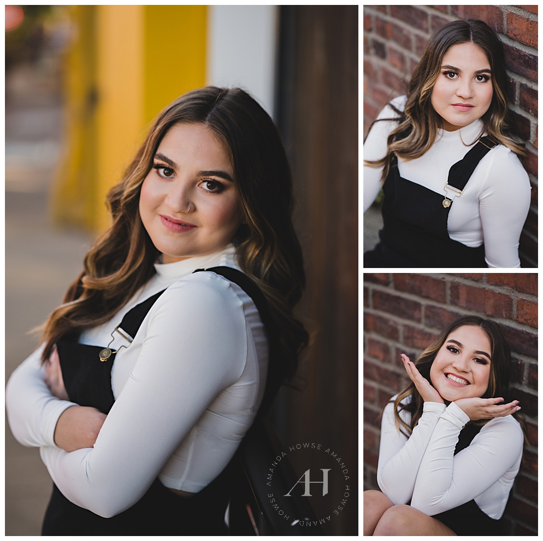 Preppy Senior Session Against Brick Wall | Downtown Tacoma | Photographed by the Best Tacoma, Washington Senior Photographer Amanda Howse Photography