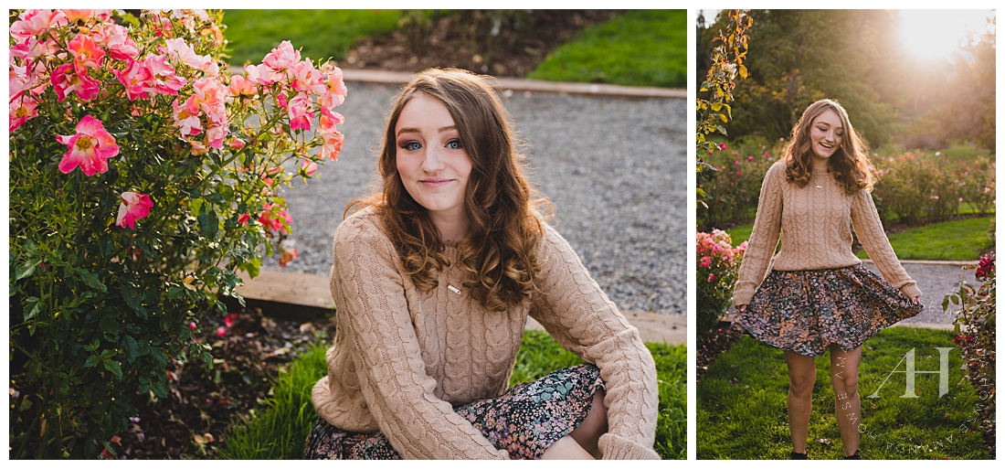 Sunny Fall Senior Session in Rose Gardens | Pt. Defiance | Photographed by the Best Tacoma, Washington Senior Photographer Amanda Howse Photography