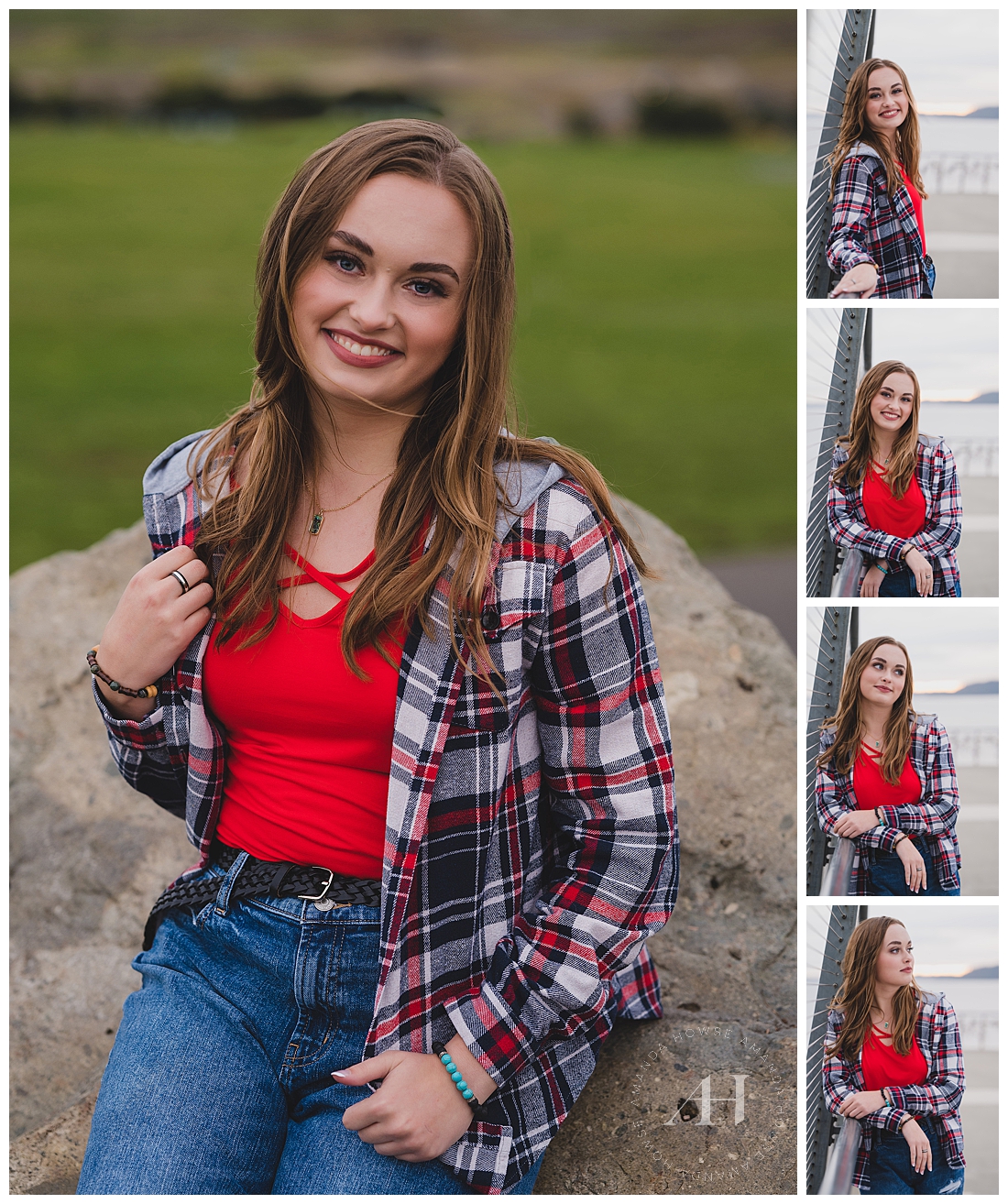 Red and Flannel Outfit Ideas For High Schoolers | Photographed by the Best Tacoma, Washington Senior Photographer Amanda Howse Photography